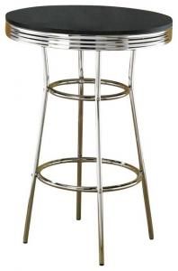 Coaster 2405 Black & Chrome Bar Table Only